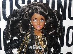Moschino Barbie Doll 2015 Gold Label # DNJ32 African American Black AA Shirt Bag