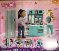 My Life As Kitchen Play Set 64Pc Fridge Dishwasher Oven Lights Sounds 18 Dolls