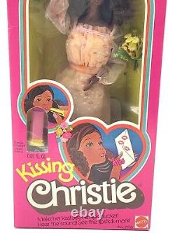 NIB 1976 Mattel 2955 Kissing Christie Barbie in box doll kisses African American