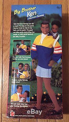 NIB Big Brother African American Ken and Baby Brother Tommy Mattel Barbie Doll