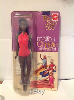 NRFB Vintage Sun Set Malibu Barbie 70 Twist Waist Bendable Legs African American