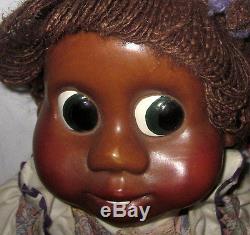 Naber Kids Samantha 18 Wood African American Doll With Tags Vintage Signed 1989