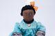 Nancy L. Greaver Vintage African American Doll with Blue Dress and Orange Bow