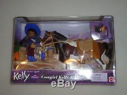 New Sister Of Barbie Cowgirl Kelly & Pony Set African American Mattel 50734 2001