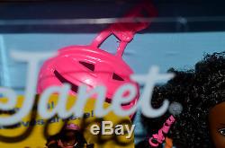 Nib-1999-awesome Skateboard Janet Aa-african American-helmet-int'l Barbie-stacie