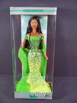 Nib Barbie Doll 2002 Birthstone Collection August Peridot African American Black