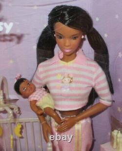 Nrfb Barbie Mattel 2000 Bedtime Baby Aa Raven Barbie & Krissy Plays Lullaby