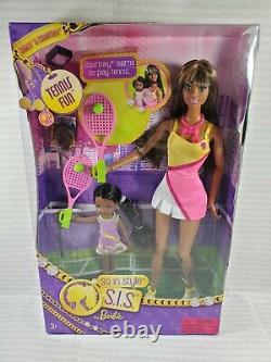 Nrfb N199 Barbie Sis Aa So In Style Grace & Sister Courtney Tennis Fun Doll Mib