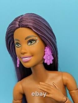 OOAK Barbie Doll AA Hybrid Made to Move Custom Purple Violet Long Hair Reroot