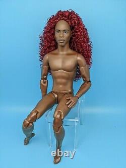 OOAK Barbie Signature Looks Ken Doll #4 Jon AA Custom Reroot Wine Red Curly Hair