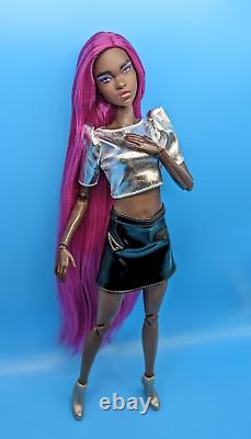 OOAK Custom Reroot Barbie Signature Looks #10 AA Simone Long Purple Magenta Hair