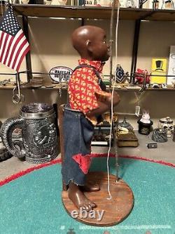 Old Doll Maybe Margie Head African-American Boy With Fishing Pole