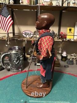 Old Doll Maybe Margie Head African-American Boy With Fishing Pole