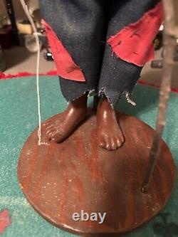 Old Doll Maybe Margie Head African-American Boy With Fishing Pole