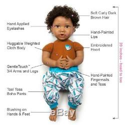 Paradise Galleries African American Black Reborn Baby Boy Doll, Wonderfully Made