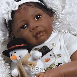 Paradise Galleries African American Realistic Girl Baby Doll Kione 20 inc. New