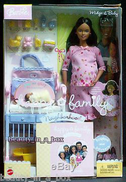 Pregnant Midge & Baby Barbie Doll Pink Alan Happy Family African American AA