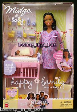 Pregnant Midge Barbie Doll Baby Happy Family Alan Ry Nursery African American AA