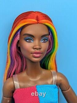 Pride Month OOAK Custom Reroot Barbie Signature Looks 14 Elle Long Rainbow Hair