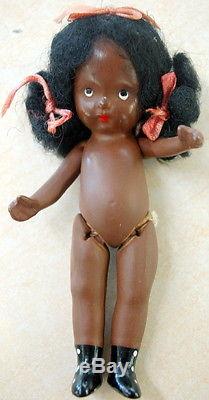 RARE 1940's Nancy Ann Storybook TOPSY Black African American Jointed Bisque Doll