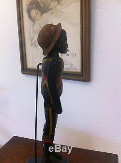 RARE Black African American Antique Wood Wooden Folk Art Puppet Doll Toy