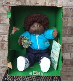 RARE Black African American Cabbage Patch Kids #2 Boy Doll Box FRECKLES & FUZZY