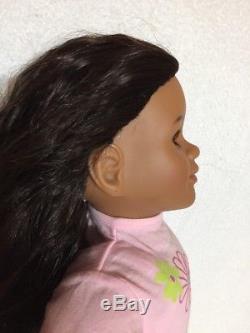 RARE My Twinn Doll 23 Pink Eyes Black long Hair African American