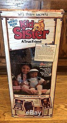 RARE NIB Vintage Playskool Kid Sister African American Doll New In Open Box