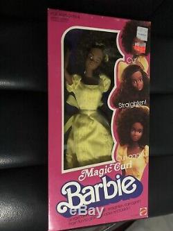 RARE Vintage 1981 MAGIC CURL African American Barbie Doll NRFB Steffie face New
