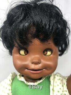 RARE Vintage Mattel 1972 African American Saucy Doll 16 tall BLACK AA WORKS