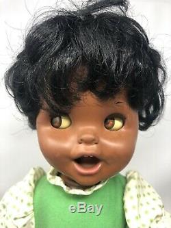 RARE Vintage Mattel 1972 African American Saucy Doll 16 tall BLACK AA WORKS