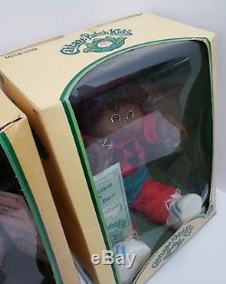 Rare 1983 Coleco Kids African American Cabbage Patch Kids Boy & Girl Doll