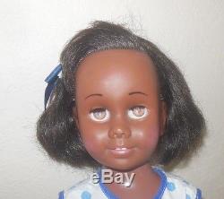 Rare BLACK AFRICAN AMERICAN Vint. 1962 CHATTY CATHY DOLL Mute in cute outfit nr