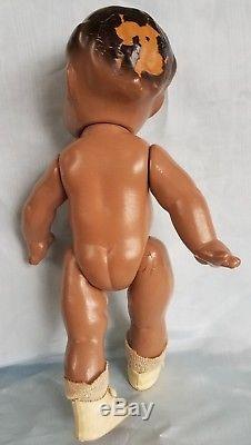 Rare Black VTG Scootles Doll Composition Rose ONeill Kewpie African American12.5