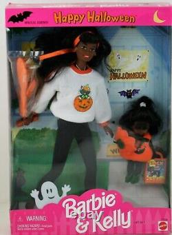 Rare Happy Halloween African American Barbie Kelly Doll Gift Set Mattel # 17238
