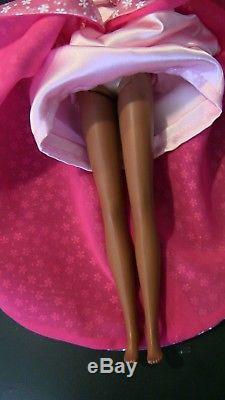 Rare VTG Black AA African American Francie Barbie red hair REPRO dress Cello