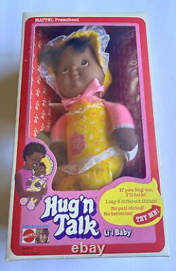Rare Vintage 1978 Mattel Pre-school Hug'n Talk African American Doll Nib