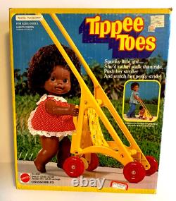 Rare Vintage African American Mattel Tippee Toes 13 Doll & Stroller New in Box