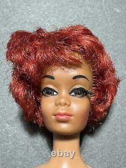 Rare Vintage Christie TNT Barbie Doll 1966 Red Hair Eyelashes Gold Silver Outfit