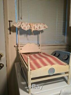 Rare Vintage Mattel Chatty Cathy Colonial Pencil Post Bed + Doll in Pajamas