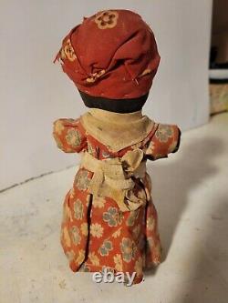 Rare early handmade 1900s Black African American Rag Doll Folk Art