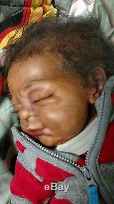 Realistic Lifelike Ethnic African American Reborn baby boy doll Ooak