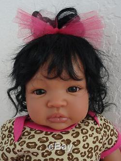 Reborn 19 African American/Ethnic/AA infant baby girl doll Shyann