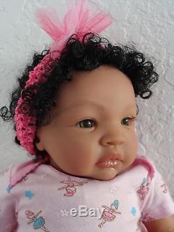 Reborn 19 African American/Ethnic/AA infant baby girl doll Shyanna