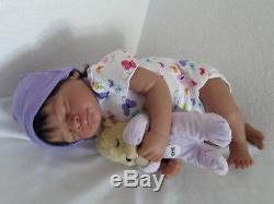Reborn 19 African American Sleeping Newborn Baby Girl Doll Marlie (Aisha)