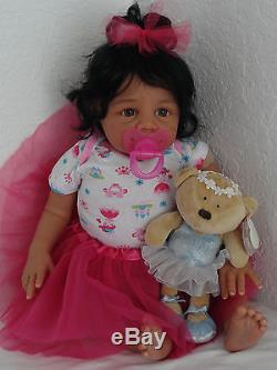 Reborn 21 African American Baby Kyra Ballerina doll-ready to ship
