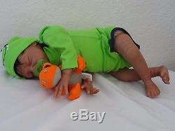 Reborn 21 African American/Ethnic/Biracial Baby Boy Doll Keon -w. Heart beat