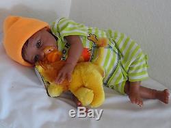 Reborn 21 African American/Ethnic/Biracial Baby Boy Doll Kobe (Eva Helland)