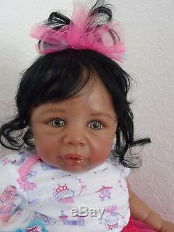 Reborn 21 African American/Ethnic/Biracial Baby Girl Doll Kyra (Eva Helland)