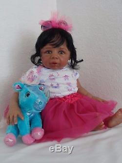 Reborn 21 African American/Ethnic/Biracial Baby Girl Doll Kyra (Eva Helland)